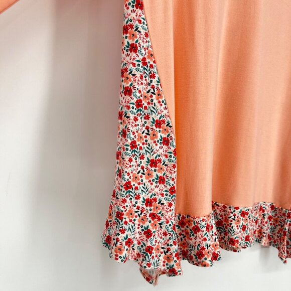 Matilda Jane Sing it Out Floral Print Casual Top Size Small Ruffle Hem Pink - Picture 3 of 9